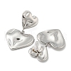 304 Stainless Steel Dangle Stud Earrings EJEW-P253-01P-2