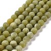 Round Frosted Natural TaiWan Jade Bead Strands X-G-M248-6mm-02-1