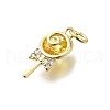 Brass Micro Pave Cubic Zirconia Pendants KK-K400-42G-01-2