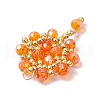 Handmade Glass Seed Beaded Flower Pendants PALLOY-MZ00492-03-4