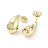 Teardrop Rack Plating Brass Cubic Zirconia Stud Earrings for Women EJEW-B047-02G-09-2