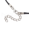 4Pcs 4 Styles Natural Labradorite & Amazonite & Rose Quartz & Amethyst Teardrop Pendant Necklaces NJEW-JN05229-5