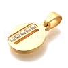 Ion Plating(IP) 304 Stainless Steel Rhinestone Pendants STAS-U035-01G-O-2