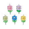 Flower Transparent Acrylic Pendants PALLOY-JF03719-02-1