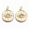 Brass Micro Pave Clear Cubic Zirconia Pendants KK-S356-156G-NF-1