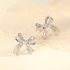 Elegant S925 Sterling Silver Butterfly Stud Earrings WT6691-2-1
