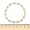 Brass Round Beaded Stretch Bracelets for Women Men BJEW-Z129-01GP-3