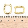 Textured Rectangle Brass Hoop Earrings EJEW-B007-02G-4