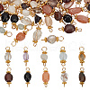 80Pcs 10 Styles Natural Mixed Gemstone Nuggets Connector Charms PALLOY-HY00041-1