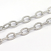3.28 Feet 304 Stainless Steel Textured Cable Chains X-CHS-O005-67-1
