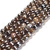 Electroplated Natural Agate Round Beads Strands G-L598-A01-01B-2