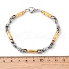 201 Stainless Steel Byzantine Chain Bracelets BJEW-B078-153GP-3