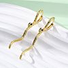 Snake Brass Hoop Earrings EJEW-R025-27G-3