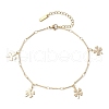 Brass Bar Link Chain Anklets AJEW-AN00614-1