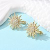 Sun Shape Clear Cubic Zirconia Hoop Earring X-EJEW-C002-10G-RS-2