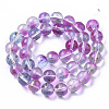 Transparent Spray Painted Glass Bead Strands GLAA-N035-03D-B05-2