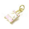 Brass Enamel Pendants KK-Z102-24G-3