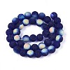 Frosted Transparent Glass Beads Strands GLAA-T032-T10mm-MBB15-2