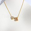 Heart Initial Brass Micro Pave Clear Cubic Zirconia Pendant Necklaces FS-WG89C2E-02-1