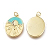 Brass Micro Pave Clear Cubic Zirconia Pendants ZIRC-I048-18G-2