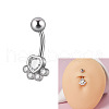 304 Stainless Steel with Crystal Rhinestone Belly Rings FS-WG2C664-03-2