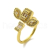Brass with Cubic Zirconia Rings RJEW-B057-04G-03-1