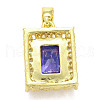 Brass Micro Pave Cubic Zirconia Pendants KK-E277-05G-2