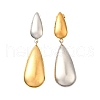 304 Stainless Steel Two Tone Dangle Stud Earrings EJEW-M104-01A-PG-2