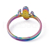 Ion Plating(IP) 201 Stainless Steel Cactus Adjustable Ring for Women RJEW-K238-03M-2
