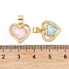 Rack Plating Brass Enamel Micro Pave Clear Cubic Zirconia Pendants KK-K380-03G-3