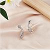 Clear Cubic Zirconia Snake Stud Earrings JE1077A-5