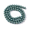 UV Plating Pearlized Glass Pearl Beads Strands GLAA-F128-01A-T24-4