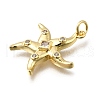 Brass Micro Pave Clear Cubic Zirconia Pendants KK-G525-11G-2