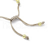 Mother's Day Jewellery Adjustable Natural Pearl & Brass Braided Beaded Bracelet for Women BJEW-O187-01-3