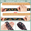 BENECREAT 6 Yards 2 Colors Ethnic Style Embroidery Flat Polyester Elastic Triangle Jacquard Rubber Cord/Band OCOR-BC0007-68-4