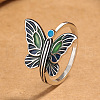 Butterfly Alloy Enamel Adjustable Finger Rings for Women FS-WGCFE54-01-1