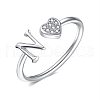 Adjustable Brass Rhinestone Cuff Rings for Women FS-WGEAD33-14-1