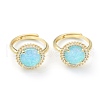 Synthetic Opal Adjustable Rings RJEW-B031-01G-02-1