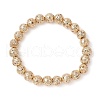 Electroplated Natural Lava Rock Round Beads Stretch Bracelets for Women Men BJEW-JB11982-01-2