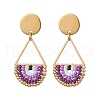 Seed Bead Teardrop Stud Earrings EJEW-MZ00251-03-1