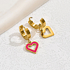 Stainless Steel Minimalist Heart-shaped Earrings for Women Vacation Date Casual Gift WC5302-2