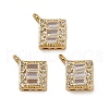 Brass Micro Pave Cubic Zirconia Pendants KK-A257-12A-G-1