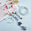 20Pcs Luminous Cube Letter Silicone Beads 12x12x12mm Square Dice Alphabet Beads with 2mm Hole Spacer Loose Letter Beads for Bracelet Necklace Jewelry Making JX437W-5