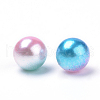 Rainbow Acrylic Imitation Pearl Beads OACR-R065-10mm-A05-2