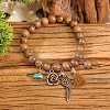 Alloy & Wood & Synthetic Turquoise Jewelry Sets FS-WGA22DA-07-3