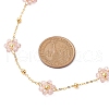 Flower Glass Beads Necklace NJEW-JN04937-3