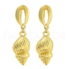 Rack Plating Conch Brass Stud Earrings EJEW-I313-06G-1