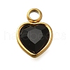 304 Stainless Steel with Rhinestone Pendants STAS-Q346-01G-05-1