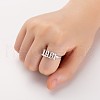 Birth Year 201 Stainless Steel Adjustable Open Cuff Rings FS-WG46D84-08-1