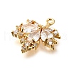 Brass Micro Pave Clear Cubic Zirconia Pendants KK-U065-03G-01-2